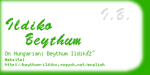 ildiko beythum business card